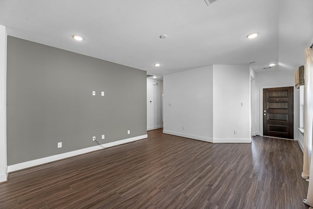 1662 Portia Ln, Conroe, TX 77301 - unfurnished room with baseboards, recessed lighting, and dark wood-type flooring