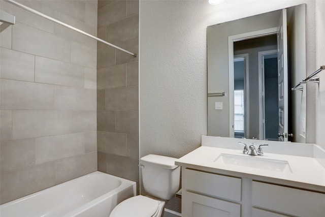 2818 Tanager Trce, Katy, TX 77493 - bathroom with vanity, shower / bath combination, and a textured wall