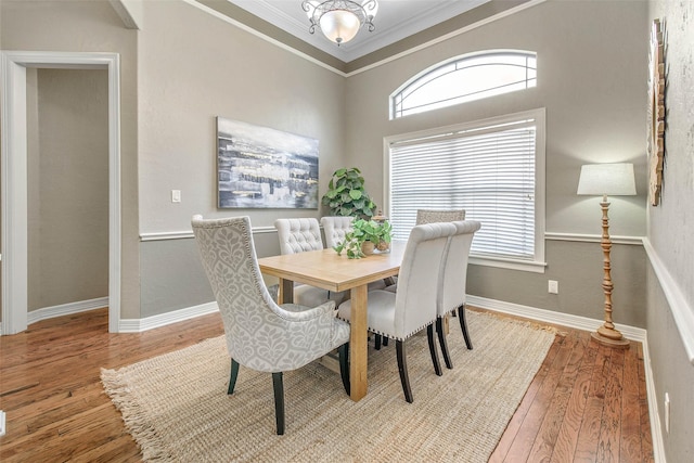 2707 Colony Creek Dr, Bryan, TX 77808 - dining room with ornamental molding, wood-type flooring, and baseboards