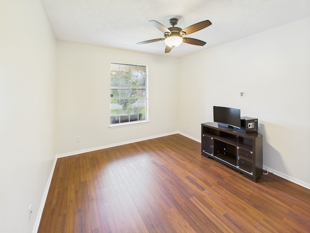 1035 Turnberry Park Ln, Spring, TX 77373 - unfurnished room featuring ceiling fan, wood finished floors, and baseboards
