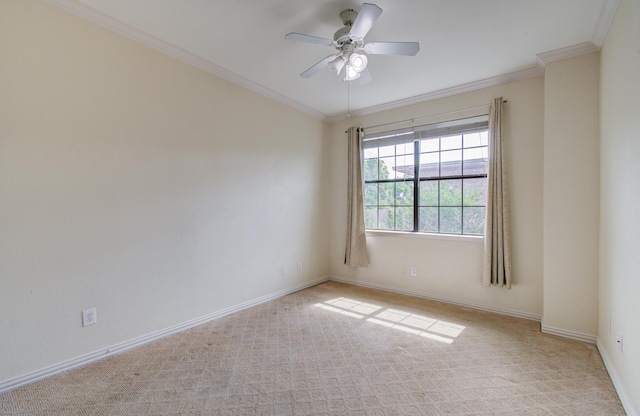 9400 Bellaire Blvd Unit 112, Houston, TX 77036 - unfurnished room with ornamental molding, ceiling fan, light carpet, and baseboards