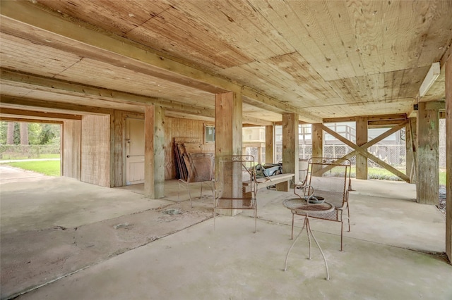 30523 Plantation Dr Unit 37, Damon, TX 77486 - misc room featuring concrete floors and wood ceiling