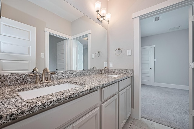 2022 Tarfite Pl, Houston, TX 77077 - bathroom with double vanity and tile patterned flooring