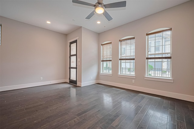 2022 Tarfite Pl, Houston, TX 77077 - spare room with plenty of natural light, dark wood-type flooring, baseboards, and recessed lighting