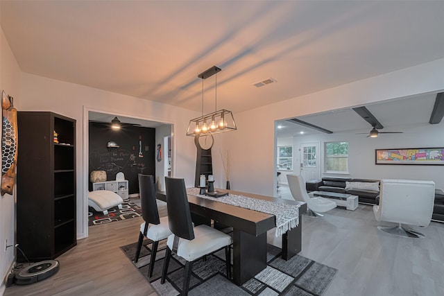 12602 Westleigh Dr, Houston, TX 77077 - dining room with ceiling fan and wood finished floors