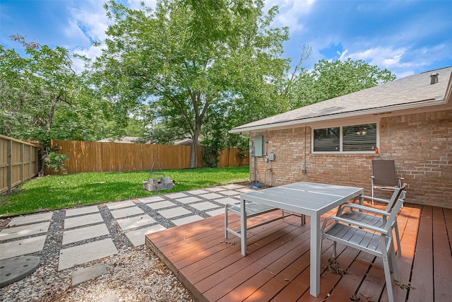 12602 Westleigh Dr, Houston, TX 77077 - wooden terrace featuring outdoor dining space