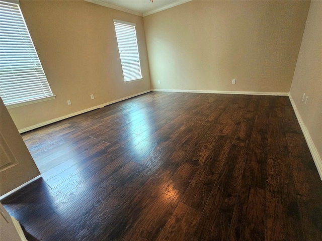 23122 Biddle Dr, Porter, TX 77365 - unfurnished room with ornamental molding, dark wood-style floors, and baseboards
