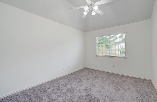3359 Tenaha Dr, Houston, TX 77014 - spare room with carpet floors, lofted ceiling, ceiling fan, and baseboards