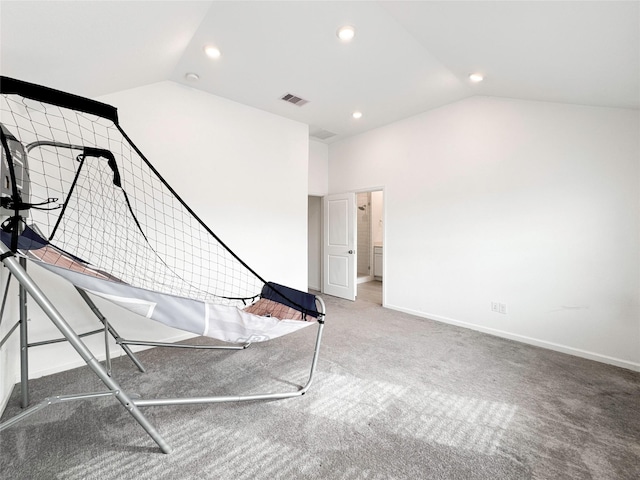 5667 Foggy Vine Ct, Fulshear, TX 77441 - interior space with lofted ceiling and recessed lighting
