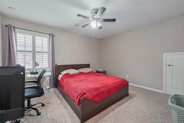 24623 Forest Hiker Ct, Katy, TX 77493 - carpeted bedroom featuring baseboards, a ceiling fan, and a desk