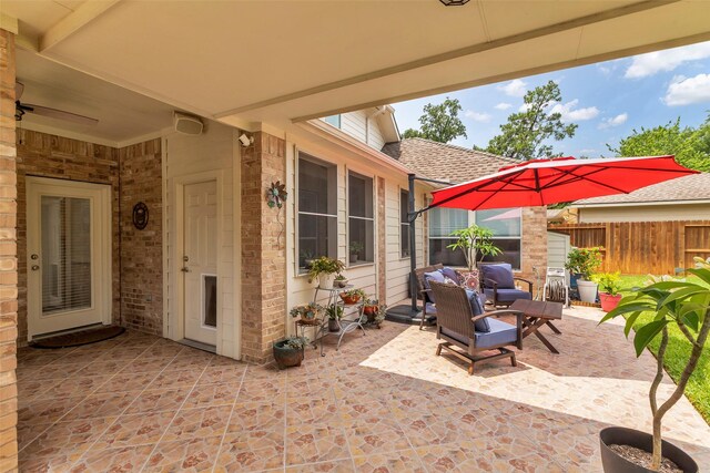6406 Pine Reserve Dr, Spring, TX 77389 - view of patio / terrace featuring outdoor lounge area