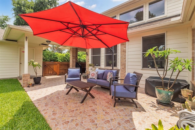 6406 Pine Reserve Dr, Spring, TX 77389 - view of patio featuring an outdoor hangout area and a gate