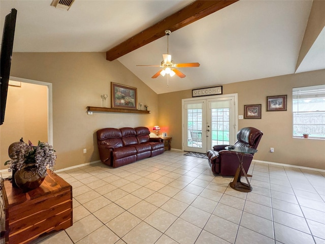 720 E Murray St, Angleton, TX 77515 - living room featuring light tile patterned floors, healthy amount of natural light, and french doors