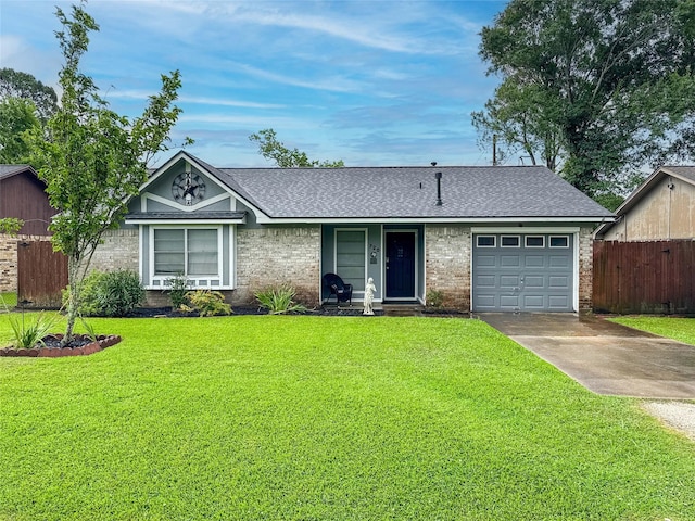720 E Murray St, Angleton, TX 77515 - view of front of house with driveway, an attached garage, brick siding, and roof with shingles