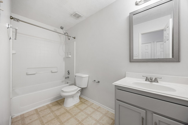 19130 Yaupon Ranch Dr, Cypress, TX 77433 - full bath with tile patterned floors, vanity, toilet, shower / tub combination, and baseboards