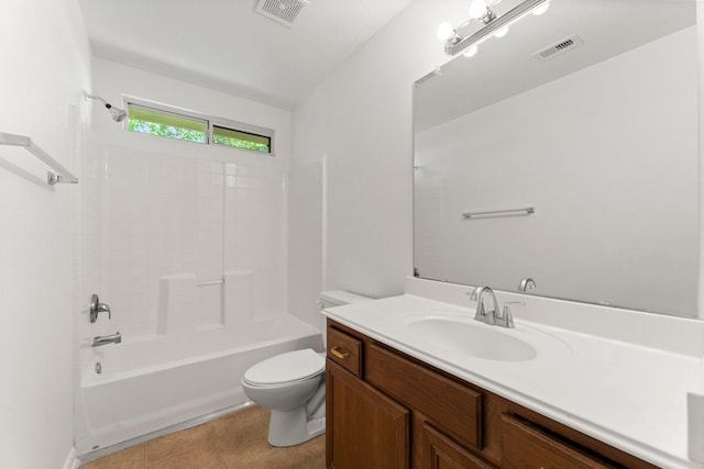 235 Doncaster St, Conroe, TX 77303 - full bath featuring toilet, vanity, shower / bathtub combination, and tile patterned floors