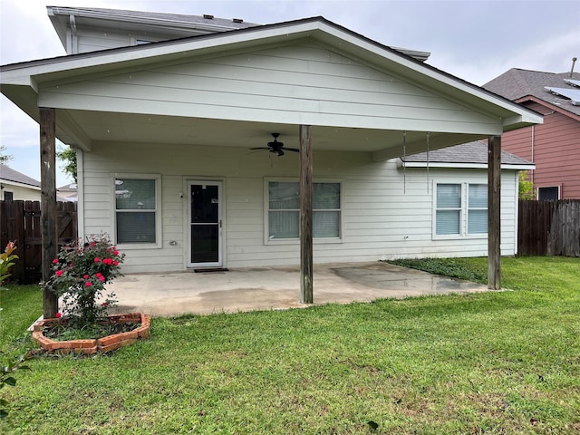 20314 Paso Fino Dr, Humble, TX 77338 - rear view of house with ceiling fan and a patio area