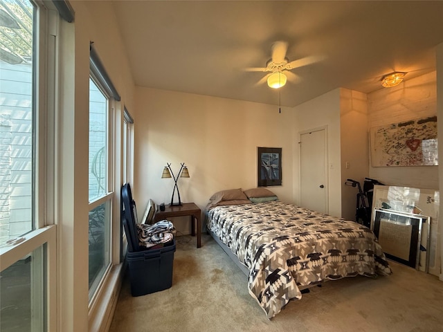 4703 Yoakum Blvd, Houston, TX 77006 - bedroom with carpet floors and a ceiling fan