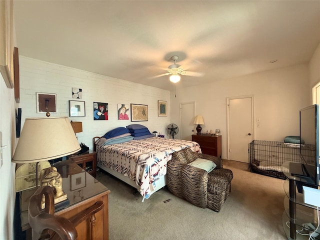 4703 Yoakum Blvd, Houston, TX 77006 - carpeted bedroom with ceiling fan