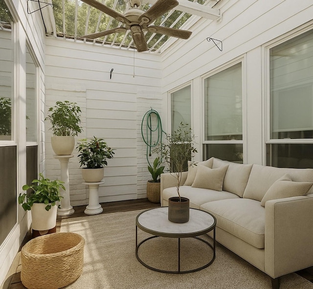 4703 Yoakum Blvd, Houston, TX 77006 - sunroom with wood finished floors and wooden walls