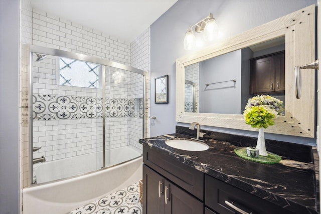 1128 W Temple St, Houston, TX 77009 - full bathroom featuring vanity and shower / bath combination with glass door