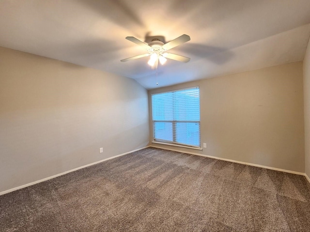 1205 Autrey St Unit 11, Houston, TX 77006 - empty room featuring ceiling fan, dark colored carpet, and baseboards