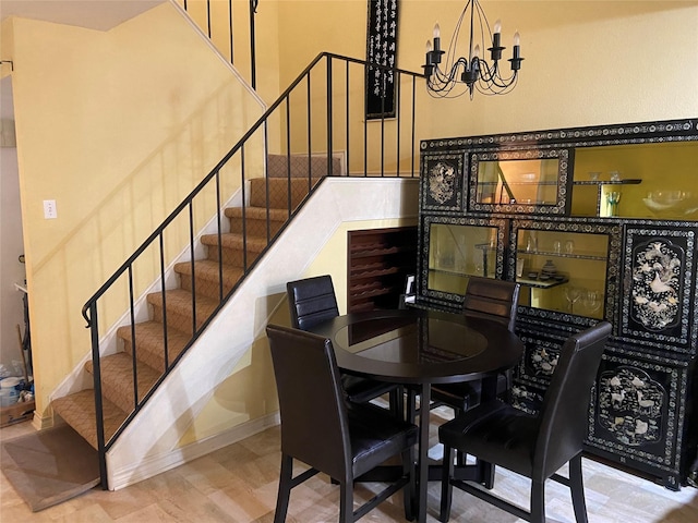 14515 N Wunderlich Dr Unit 315, Houston, TX 77069 - dining room with a chandelier, stairs, and baseboards