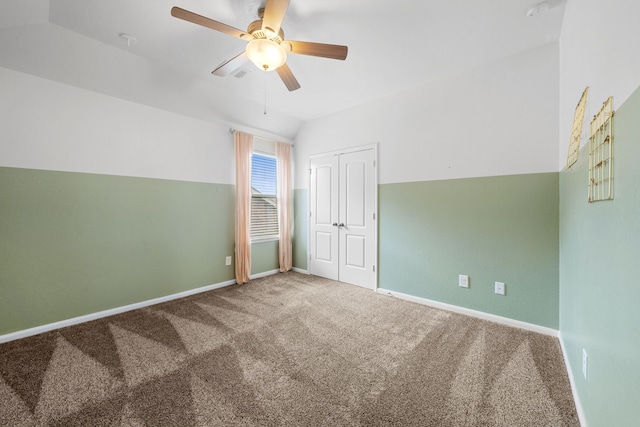 18719 Big Elm Dr, Cypress, TX 77433 - unfurnished bedroom with carpet flooring, vaulted ceiling, a closet, and baseboards