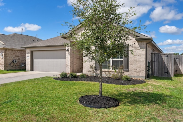 323 Jewett Meadow Dr, Magnolia, TX 77354 - view of front of property featuring brick siding, a garage, concrete driveway, and roof with shingles
