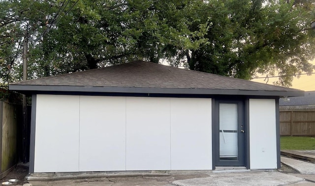 7318 Thurow St, Houston, TX 77087 - view of garage at dusk