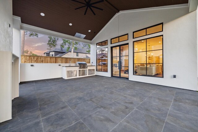 1314 Richelieu Ln, Houston, TX 77018 - patio terrace at dusk with a patio area