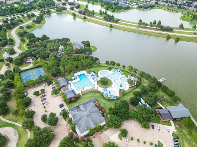 18430 S Settlers Shore Dr, Cypress, TX 77433 - aerial view of a nearby body of water and a pool area