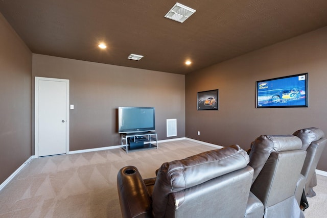 18430 S Settlers Shore Dr, Cypress, TX 77433 - carpeted cinema room featuring baseboards and recessed lighting