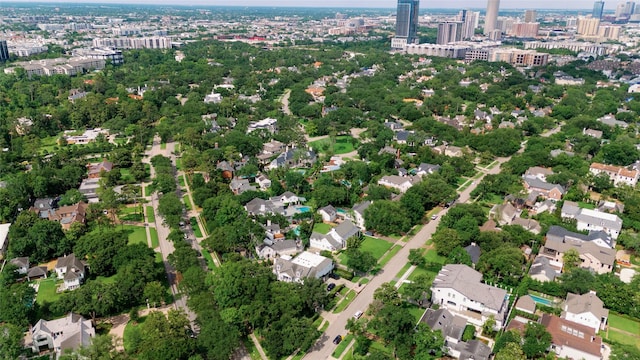 1561 Kirby Dr, Houston, TX 77019 - aerial overview of property's location with nearby urban area