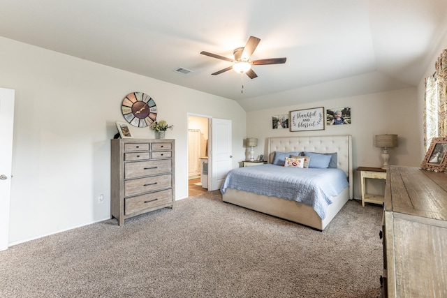 128 Barton Creek Dr, Huntsville, TX 77340 - bedroom with carpet, connected bathroom, and ceiling fan