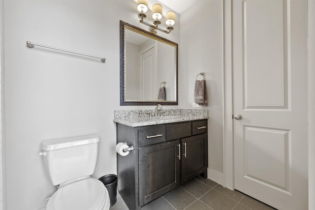 3909 Rose St, Houston, TX 77007 - bathroom with vanity, tile patterned floors, baseboards, and toilet