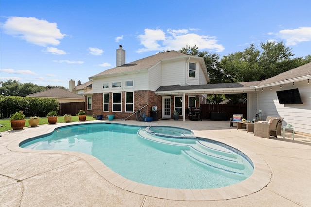 4807 Louisa Ct, Sugar Land, TX 77478 - view of pool with a patio area, an outdoor hangout area, and a pool with connected hot tub