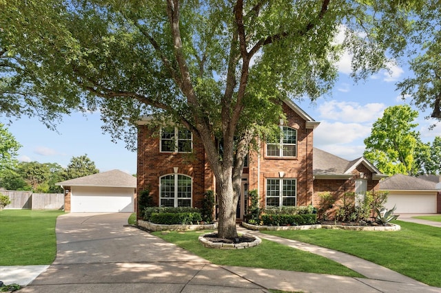 4807 Louisa Ct, Sugar Land, TX 77478 - traditional-style home featuring brick siding, a garage, and a shingled roof