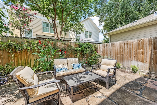1433 Alexander St, Houston, TX 77008 - fenced backyard with a patio area and outdoor lounge area