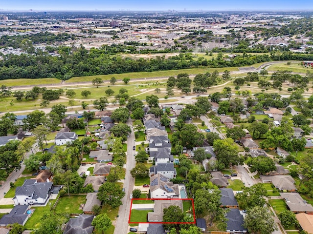2218 Gardenia Dr, Houston, TX 77018 - aerial perspective of suburban area with property parcel outlined