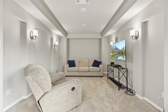 399 Black Walnut Dr, Conroe, TX 77304 - carpeted living area with a raised ceiling and baseboards