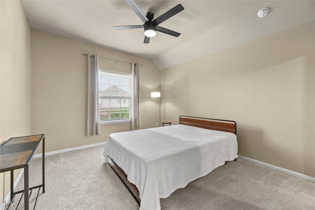 399 Black Walnut Dr, Conroe, TX 77304 - bedroom with light colored carpet, baseboards, ceiling fan, and lofted ceiling