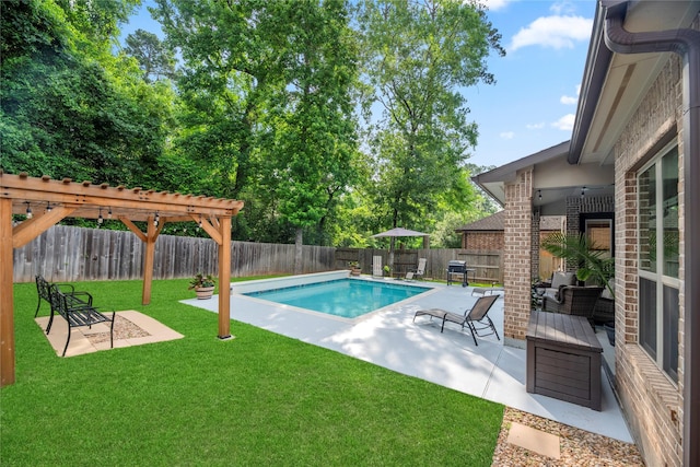 399 Black Walnut Dr, Conroe, TX 77304 - view of pool featuring an outdoor living space, a patio area, and a pergola