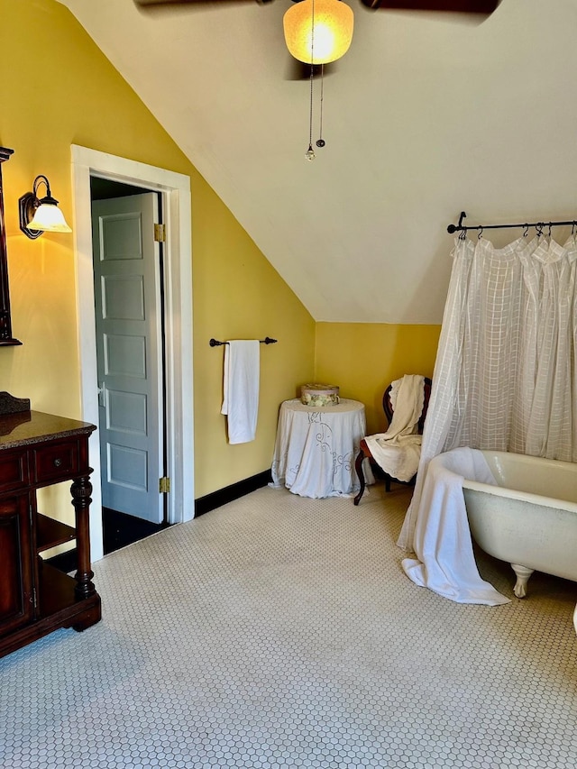 1309 Broadway St, Galveston, TX 77550 - carpeted bedroom featuring vaulted ceiling