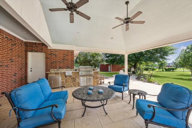 19 Remington Park, Katy, TX 77493 - view of patio / terrace with an outdoor hangout area and ceiling fan