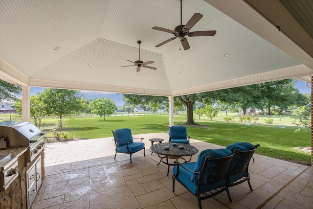 19 Remington Park, Katy, TX 77493 - view of patio featuring ceiling fan