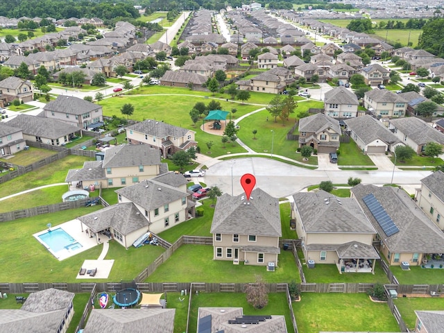 14306 Cedar Pine Ct, Houston, TX 77068 - aerial perspective of suburban area featuring a pool area