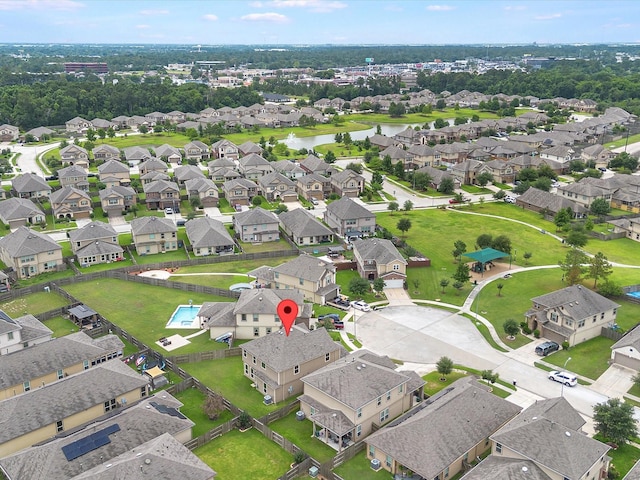 14306 Cedar Pine Ct, Houston, TX 77068 - aerial overview of property's location with nearby suburban area and a nearby body of water