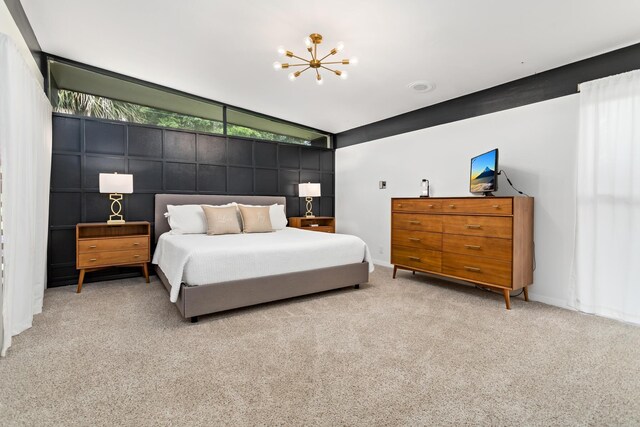 1240 Oakcrest Cir, Beaumont, TX 77706 - bedroom featuring carpet flooring, a chandelier, and baseboards
