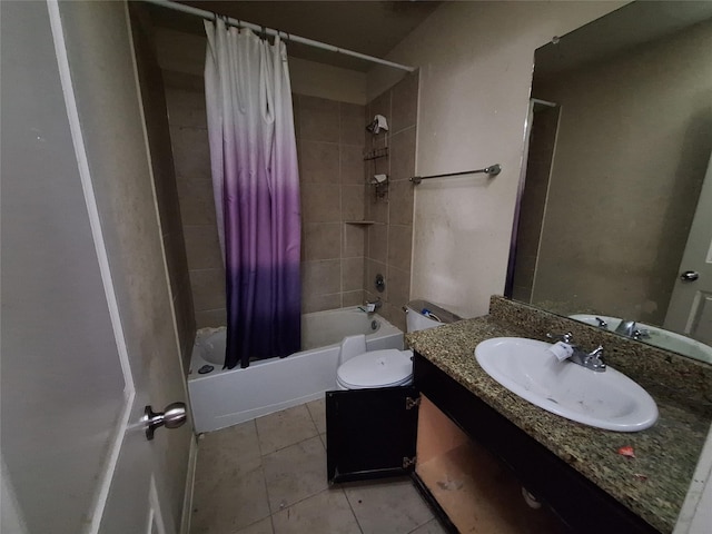 2419 Fort Baldy Trl, Humble, TX 77396 - full bathroom with tile patterned flooring, vanity, shower / tub combo with curtain, and toilet